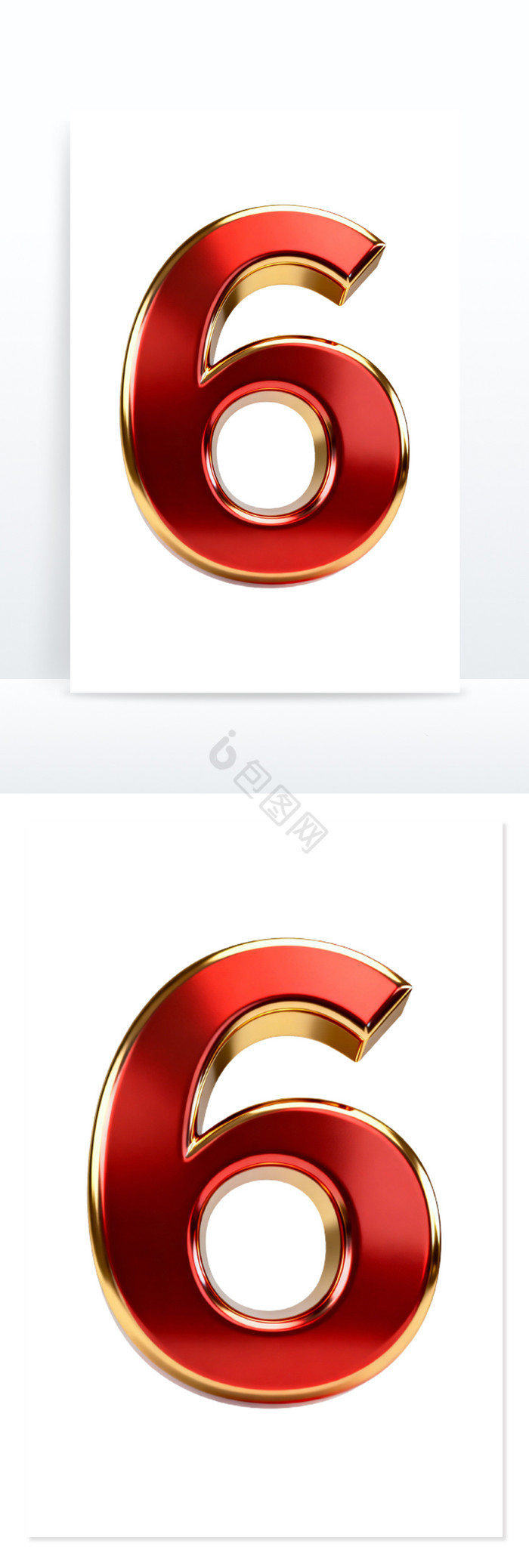 庆典红金数字6字体免抠png下载-包图网