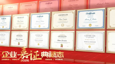 温馨立体光影党政立体荣誉证书墙图文展示