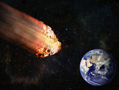 火焰状小行星撞击地球