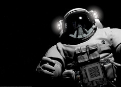 宇航员在地球的背景上.