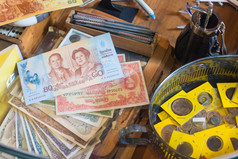 泰国银行纸币和硬币收藏