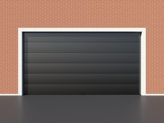 Modern black garage door