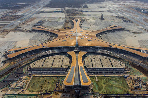 北京大兴国际机场鸟图, 2018年12月27日在中国北京建设