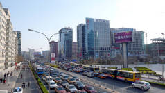 2008年3月24日，北京中关村交通和建筑景观，被称为中国硅谷.