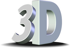 闪闪发亮的 3d 符号.