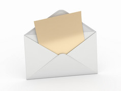 邮件。信封和空的信。3d