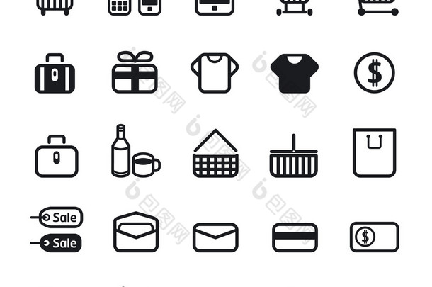 Shopping icons set design.