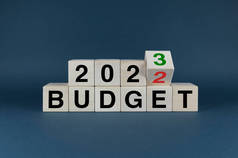 2022-2023年预算。立方体构成2022-2023年预算.预算规划概念
