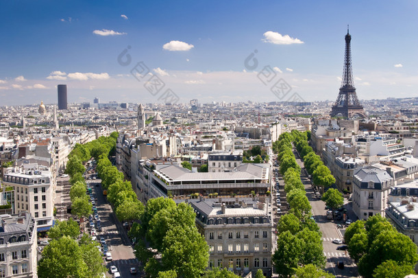 查看关于巴黎的凯旋门，巴黎，法国