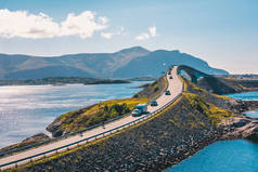 挪威大西洋公路鸟瞰图