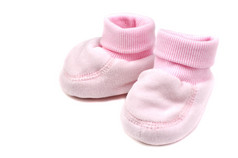 粉色婴儿袜