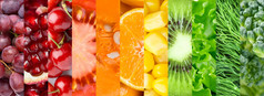 水果、 浆果和蔬菜背景