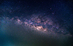 详细的银河星系，长时间曝光的照片.