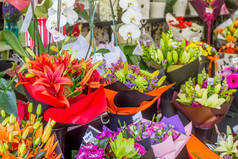 花卉市场，在花盆里的花