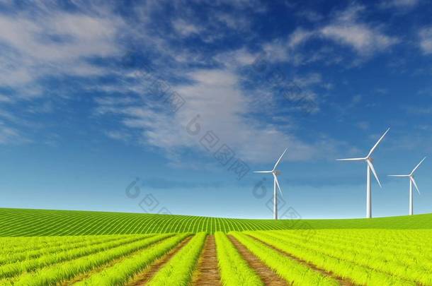 <strong>生态农业</strong>领域的风力发电机