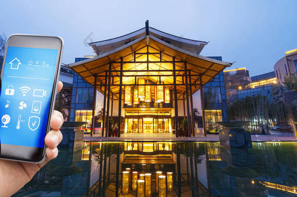 智能家居和现代商务酒店智能手机