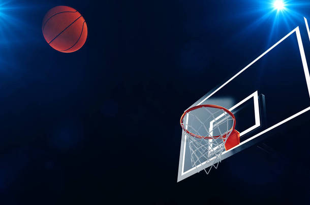 3d. 篮球篮在职业篮球场<strong>中</strong>的图示.