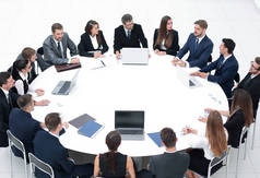 在会议室与商业伙伴举行会议.