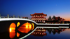 西安市，中国的夜景