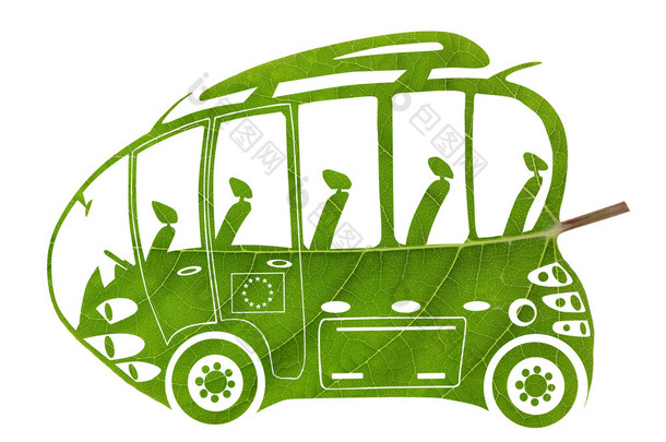 绿色欧元公交车