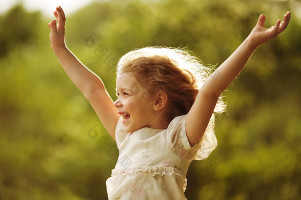 Happy and cheerful little girl