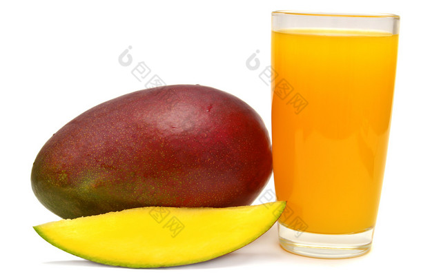 切好的芒果，<strong>芒果汁</strong>