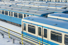 火车在慕尼黑冬季景观.