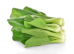 白色背景的Bok choy蔬菜