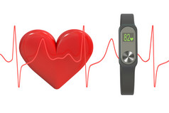活动跟踪或健身手镯，心率监视器概念