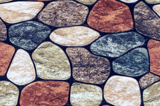圆形多色大理石石材的无缝织构.