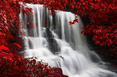 人丁登瀑布, 瀑布与秋天颜色改变美丽的自然.