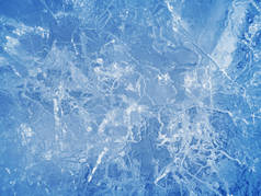 抽象冰纹理。蓝色冰，北极冰背景.