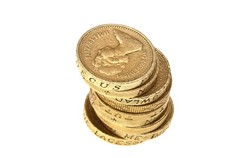 英镑硬币堆栈