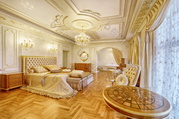 室内设计家居奢华中漂亮的卧室
