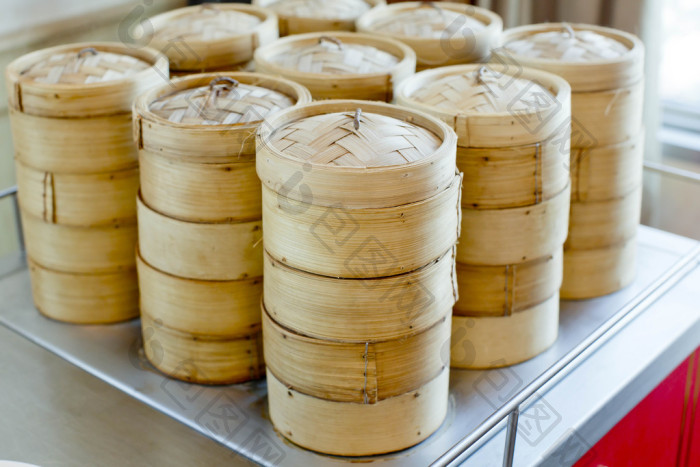 堆栈的竹蒸笼图片-包图网企业站
