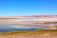 艺术家的调色板景观阿塔卡马沙漠, 智利, 南美洲。阿塔卡马沙漠景观的视觉奇观与泻湖, 盐矿, 草原, 沙子和火山岩层.