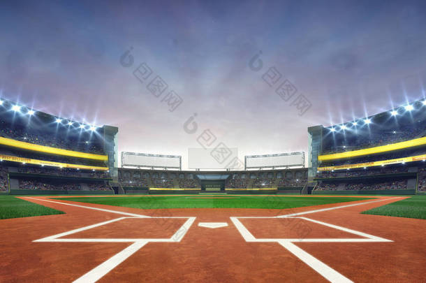 大棒球体育场现场钻石日光景观