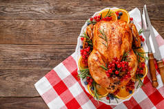 Christmas turkey. Traditional festive food for Christmas or Thanksgiving