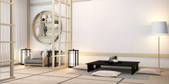 Zen现代房间日本室内货架木制设计理念