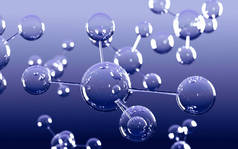 摘要分子设计。原子。化学科学横幅或传单的摘要背景.科学或医学背景。3D渲染说明.