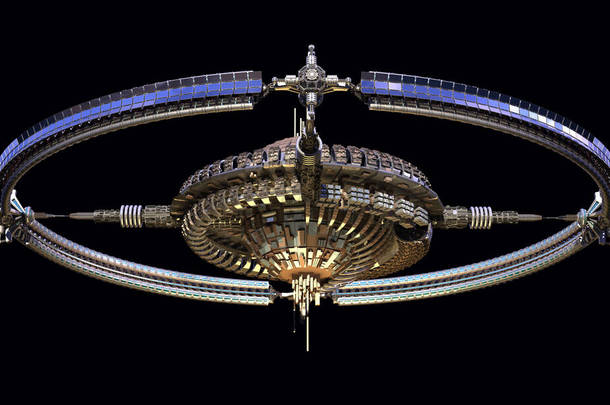 3d 星系间宇宙飞船，用于未来太空旅行或科幻背景，图中包含剪贴路径.