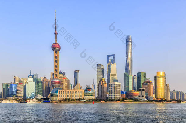 上海城市建筑景观的天际线