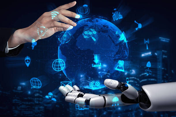 三维渲染人工智能人工智能对机器人和机器人的研究，为人类的未来生活服务。计算机脑数字数据挖掘与机器学习技术设计.