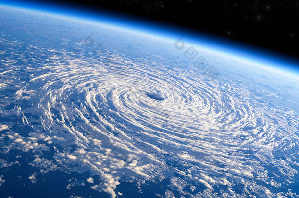 卫星看到<strong>风</strong>暴的<strong>风</strong>眼，热带<strong>风</strong>暴。飓<strong>风</strong>的形成。<strong>大气</strong>压。气象学。气候变化和全球变暖。破坏性的空气涡旋。3D渲染。台<strong>风</strong>