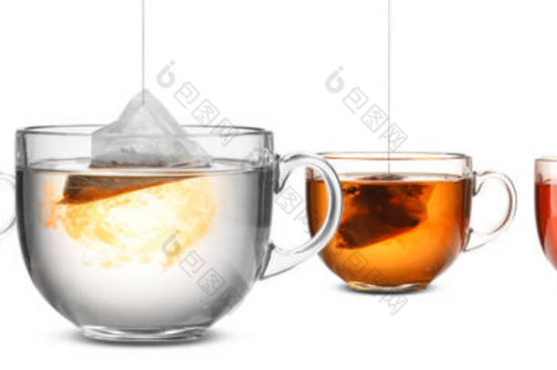 白底玻璃杯泡茶工艺