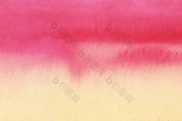 渐变从粉红色到<strong>橙</strong>色。纹理背景。<strong>手绘</strong>水彩在湿纸例证.