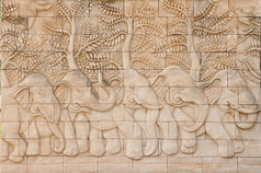 泰国艺术大象雕像