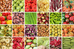 蔬菜和水果从意大利农民市场组成的拼贴画