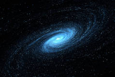 空间背景与螺旋星系和星