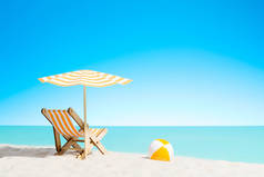 海滨躺椅, 遮阳伞和沙滩球